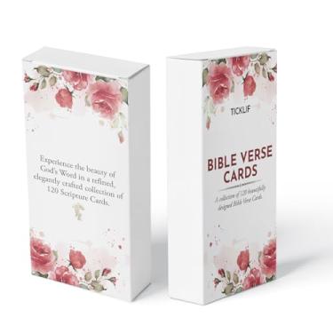 Imagem de Cartas de versículo da Bíblia – 120 cartas de oração das escrituras com versículos da Bíblia KJV, cartões de fé encorajadores para inspiração diária, presentes cristãos para mulheres e homens, cartões