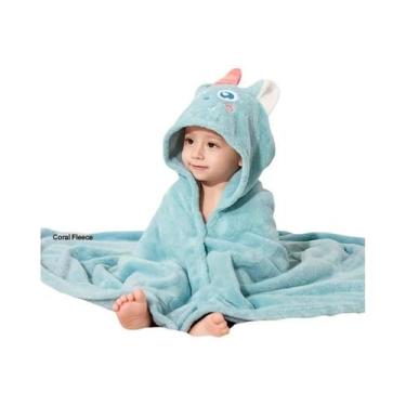 Imagem de Toalha De Banho Infantil Com Capuz De Animal De Desenho Animado, Robe 