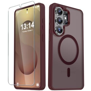 Imagem de YENAPOON Capa para celular Samsung Galaxy S26 Ultra, capa magnética fosca [atualizada em 2026] com 1 protetor de tela, suporte para MagSafe, proteção militar à prova de choque, parte traseira fosca