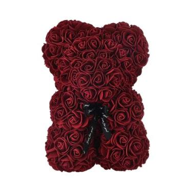 Imagem de Urso De Pelúcia De Rosa Artificial Eterna De 25m Para Mãe, Dia Das Mãe