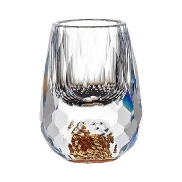 Imagem de Copo De Vinho De Cristal Com Folha De Ouro 15ML Conjunto De 1/2/6 Peça