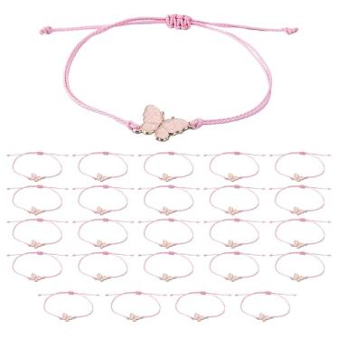 Imagem de NICENEEDED Pacote com 24 pulseiras trançadas com laço coquete, corda ajustável para líder de torcida em massa, lembrancinha trançada de festa de aniversário para equipe de torcida