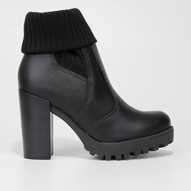 Imagem de Bota Cano Médio Moleca Salto Alto Feminina-Feminino