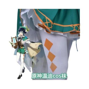 Imagem de Meias-calças Amarelas Em Degradê Para Cosplay De Venti De Genshin Impa