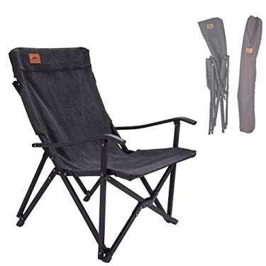 Imagem de CAMPINGMOON Cadeira de acampamento portátil de lona de algodão fogueira fogueira aberta cadeira de acampamento estilo baixo preta F-1003C-BK