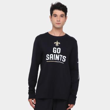 Imagem de Camiseta Nike NFL New Orleans Saints Team Slogan Manga Longa Masculina-Masculino