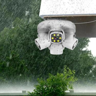 Imagem de Câmera Bulb E27 Com 4 Lentes 20MP 12MP 10K HD PTZ Com Rastreamento Aut