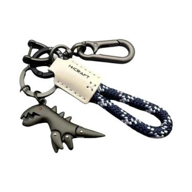 Imagem de Chaveiro De Metal Com Corda Trançada De Couro, Decoração Para Motocicl