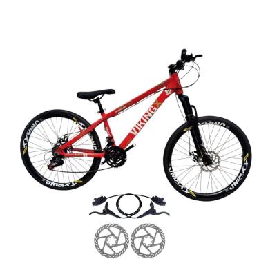 Imagem de Bicicleta 26 VikingX Tuff30 21v Freeride Freios Hidraulicos Comuns Pneu Slick Fino Preto1.50-Unissex