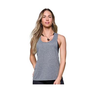 Imagem de Camiseta Regata Super Cavada Feminina Dry Fit Fitness Selene, M, Preto