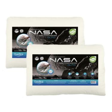 Imagem de Travesseiro Nasa-X Kit 2 Alto Capa 100% Algodão Antiácaros - Duoflex