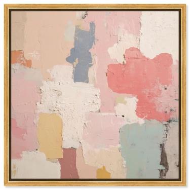 Imagem de Arte de parede de banheiro com impressão em tela desgastada por Art Remedy, moldura dourada, 40,6 x 40,6 cm