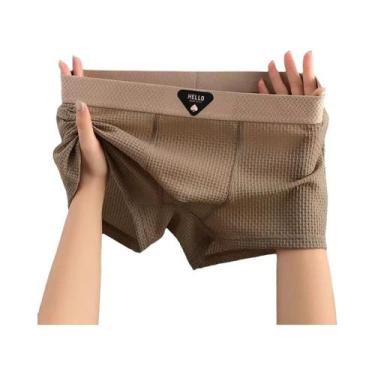 Imagem de Shorts Boxer De Seda Gelada Para Homens Tamanho plus Antibacteriano Re