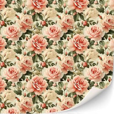 Imagem de TexturKontor Papel de parede autoadesivo de 3 folhas para casas de bonecas, escala 1:12, papel de parede art déco moderno (parede rosa), 00003