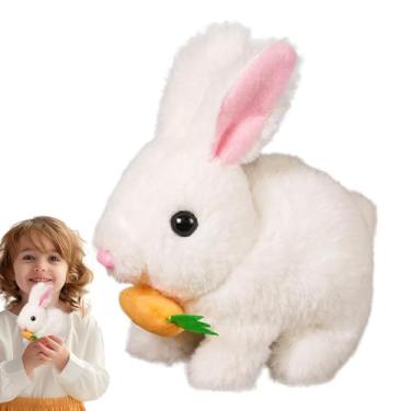 Imagem de Brinquedo de coelho de pelúcia da Páscoa, coelho de pelúcia para meninas | Brinquedos de pelúcia de pelúcia de boneca macia de boneca,Bonecas fofas Rabbit Electronic Pet, brinquedos educacionais Salta