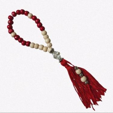 Imagem de Japamala 27 contas hooponopono mágico Madeira e tassel, Vermelho
