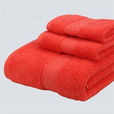 Imagem de pcagfaajmh Toalha de banho, conjunto de toalhas de banho 100%, 1 toalha de banho grande, 1 toalha de mão, 1 toalha. Qualidade hoteleira para casa de banho altamente absorvente, cor8, conjunto de 3