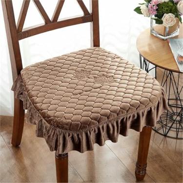 Imagem de Conjunto de 2 Almofadas Sólidas para Cadeiras, Almofadas Quadradas Antiderrapantes para Assento de Jantar com Amarras e Capa Removível, para Casa, Escritório e Restaurante