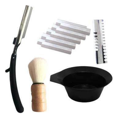 Imagem de Kit Barba Depilação Perfeita Navalha/Navalhete Pincel Pote para barbear em casa