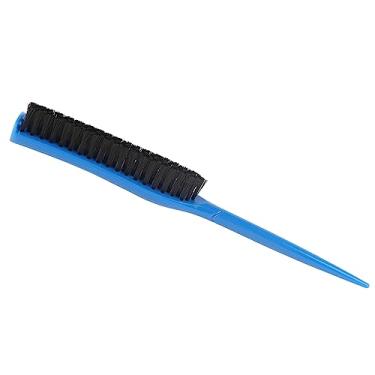 Imagem de Escova para provocação de cabelo, escova de cabelo com alça de cauda, nylon de 3 fileiras adiciona volume, ergonômica, portátil, penteadeira de rabo de rato para salão de beleza (azul)