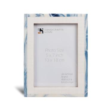 Imagem de Handicrafts Home Porta-retrato 12 x 17 cm - moldura de resina embutida para parede ou mesa - molduras decorativas feitas à mão para decoração de casa, sala de estar, escritório e quarto em design