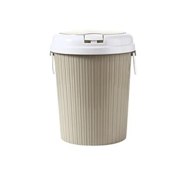 Imagem de Caixote do lixo 11L/16L grande capacidade lata de lixo doméstico escritório quarto lata de lixo de plástico com tampa lixeira de cozinha (amarelo, 11l)