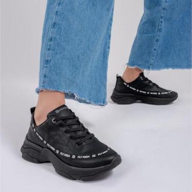 Imagem de Tênis Ramarim Feminino Chunky Dad Sneaker Casual Ref 74201, Preto, 36