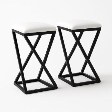 Imagem de Kit 2 Banco Banqueta Baixa Cozinha 50 cm Bancada Bar material sintétic