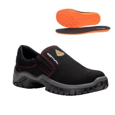 Imagem de Sapato de Segurança em Microfibra Preto e Vermelho Estival - WO10021S2