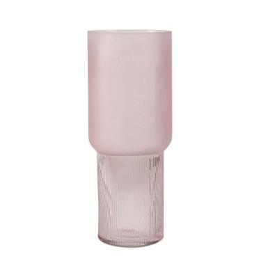 Imagem de KEG801302 Vasos para flores moderno simples pêssego em pó vaso de vidro fosco ornamento criativo casa sala de estar decoração de mesa vaso de flores vaso decorativo para casa