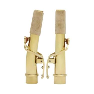 Imagem de Bocal De Saxofone Curvo Prateado Para Saxofone Tenor, Alto E Soprano, 