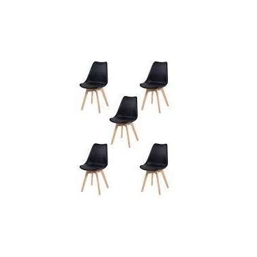 Imagem de Kit 5 Cadeiras Decorativas Sala E Escritório Selfcare (pp) Preta - UNI