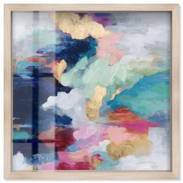 Imagem de Festival of Hues I Shadowbox Print Pink Wall Decor by Art Remedy, moldura loira, 13 x 13