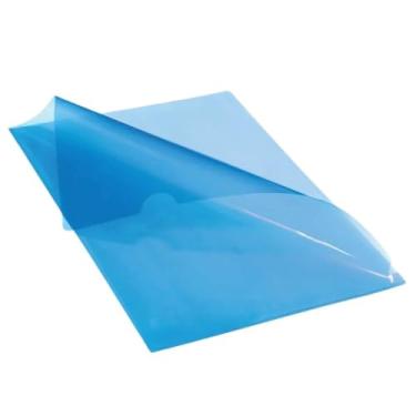 Imagem de Kit Pasta em L Grande A4 - Organizador de Documentos Transparente, Pasta de Arquivos Resistente para Escritório e Casa, Armazenamento Claro e Prático (AZUL)