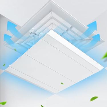 Imagem de Defletor de ar condicionado central ajustável - capa de ventilação de 60 x 60 cm para escritório e sala de estar - controle de fluxo de ar ajustável em altura e ângulo - -60 x 60 cm