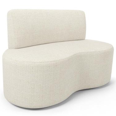 Imagem de Sofá 2 Lugares Orgânico Para Sala De Estar Living Larissa L02 Linho Champagne - Lyam Decor