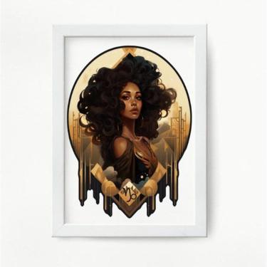 Imagem de Quadro decorativo Capricórnio 24x18cm - Madeira branca