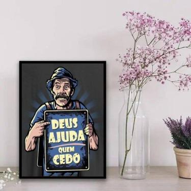 Imagem de Quadro Madruga Deus Ajuda | 24x18cm | Moldura Branca