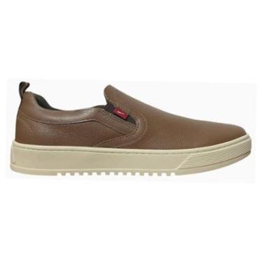 Imagem de Sapatênis Slip On Casual de Couro Masculino Ferracini City 9133-694C Marrom-Masculino