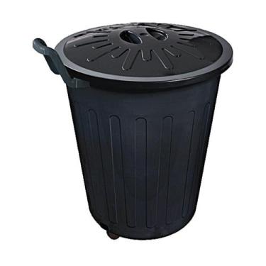 Imagem de Lixeira Com Tampa E Rodas 100 Litros Preta ArqPlast