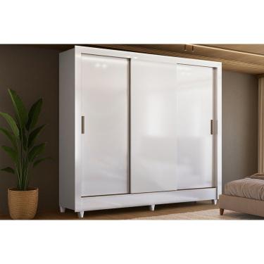 Imagem de Guarda Roupa Solteiro Itália 3 Portas de Correr Branco Santos Andirá