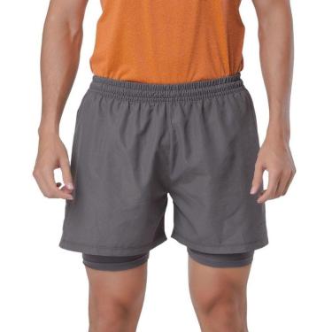 Imagem de Short Duplo Elite Di Lorenzo Masculino - Cinza GG-Masculino