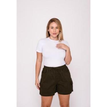 Imagem de Shorts Cargo Feminino Verde Musgo Ref 7947-Feminino
