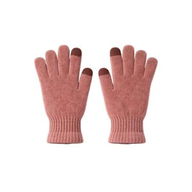 Imagem de Luva Inverno Lã Chenile Aveludada Adulto Unissex Touch Screen-Unissex