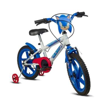 Imagem de Bicicleta Infantil Menino Aro 16 Sonic Branca E Azul - Verden, 16", Br
