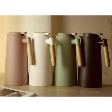 Imagem de Garrafa Térmica Jarra Inox 1L Cabo Madeira Elegante Sortido - Petrox C