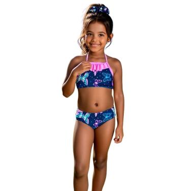 Imagem de Biquini Infantil Mod Praia Verão Proteção Uv50 + Laço Cabelo