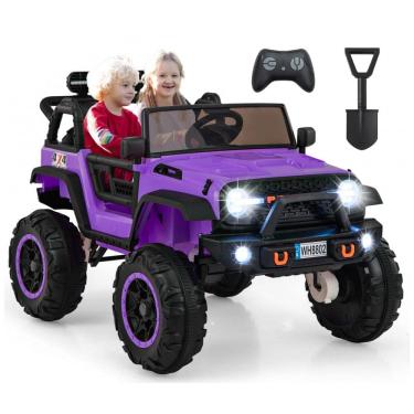 Imagem de Carro Elétrico Infantil 2 Lugares OLAKIDS Violeta 24V 2WD/4WD Jeep 4x550W Controle Remoto LED Suspensão Música 20" Assento Duplo