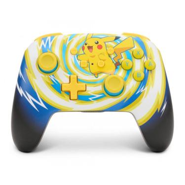 Imagem de Controle sem fio PowerA Enhanced Wireless para Nintendo Switch Pokémon Pikachu Vortex com bateria recarregável e botões avançados