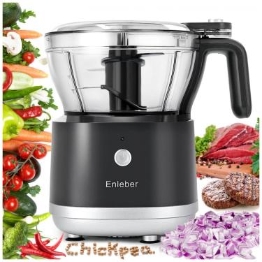 Imagem de Processador de Alimentos Elétrico Enleber Preto 1L 200W 110V